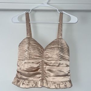 Peplum, pleated corset style tank top